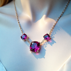 สร้อยคอจี้ชุบทอง18K 925แท้สำหรับสุภาพสตรี - Product Image 3