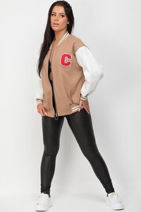 Latest Winter Collection <b>Lightweight</b> <b>Women</b> Varsity <b>Jackets</b> Wholesale Zipper Style Slim Fit Varsity <b>Jackets</b> for <b>Women</b> - Product Image 4