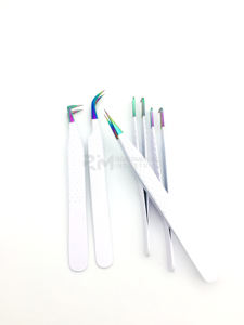 Multi Plasma White High Precision Fiber Tip False Lash Tweezers for Eyelash Extension Mega Volume Lashes Make Fans Boot Isolation - Product Image 5