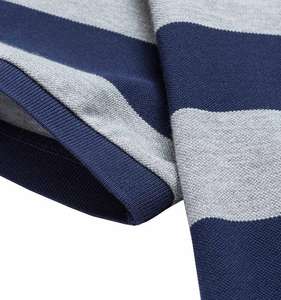 Polyester/coton de haute qualité tricoté Logo personnalisé imprimé hommes fil teint solide Anti-rides à manches courtes pour chemise col tournant - Product Image 4