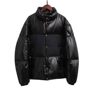 Veste d'hiver matelassée à col montant et manches longues avec logo personnalisé tendance, veste en duvet matelassée patchwork chaude pour homme - Product Image 4