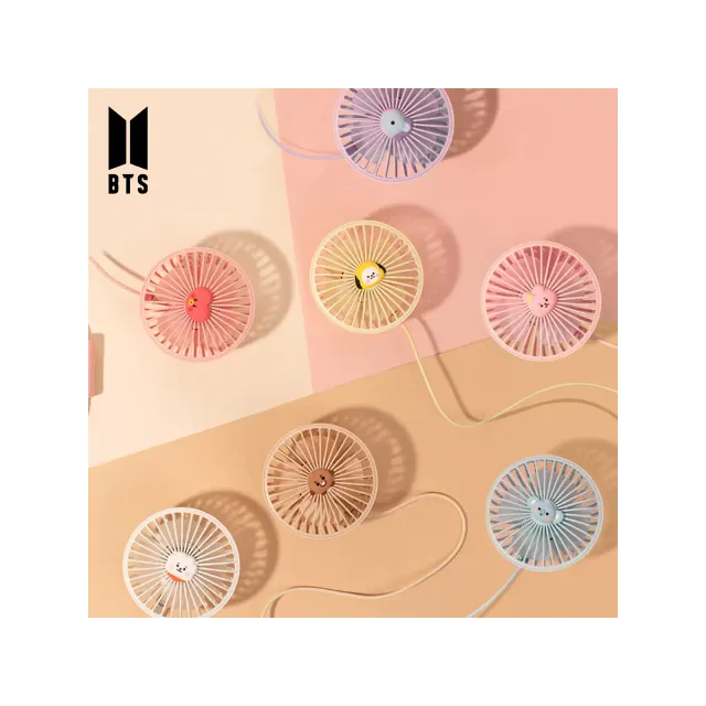 Bts BT21 Baby Characters Electric USB Fans for Vehicles Cars Desktop Clip Fan Hot Sell Home Appliances Portable Clip