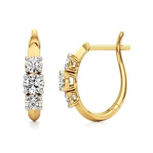 ต่างหูเพชรทรงห่วงสตาร์ไลท์ เอเลแกนท์ ฮักกี้ ฮูป - Product Image 3