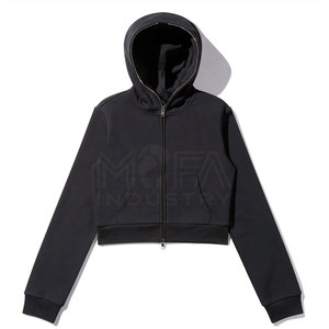 Sudaderas Cortas con Cremallera para Mujer, Tendencia 2025, Invierno, Tela Transpirable Antiarrugas, Diseño Frontal con Impresión Personalizada - Product Image 1