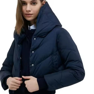 Manufacturers Custom Wholesale Crop Top Bubble Puffer Coats <b>Jackets</b> For <b>Women</b> <b>Women's</b> Fall Winter <b>Zip</b> <b>Up</b> Short Puffer <b>Jackets</b> - Product Image 5