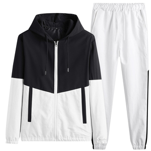 Veste à capuche décontractée de couleur unie à la mode pour hommes ensemble de 2 pièces hauts de sport pantalons longs col en O imprimé sport hiver - Product Image 5