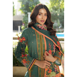 Conjunto de traje Khaddar estampado de 3 piezas para mujer SD-52225 - Product Image 6