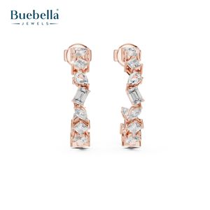 Pendiente de Plata de Ley 925 personalizado para mujer, medio Bali con pera y Diamante Esmeralda para regalo - Product Image 2