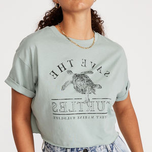 Camiseta extragrande de alta calidad para mujer, Camiseta con estampado personalizado de logotipo de talla grande, estilo informal de ocio, diseño sencillo en blanco para el verano - Product Image 2