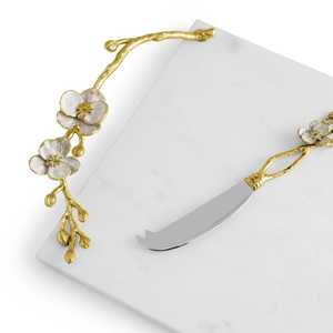 Plateau en marbre blanc moderne personnalisé, or, argent, grand plateau à fromage en bois, couteau pour Noël, Eid ou Ramadan, décoratif - Product Image 3