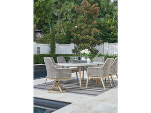 Ensemble de table à manger en rotin moderne ARDENA, robuste, avec chaises de jardin confortables, pour l'ameublement extérieur, utilisation dans les parcs et les villas - Product Image 6