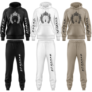 Ensembles de survêtements personnalisés pour hommes ensembles de sweat à capuche de luxe poids lourd de haute qualité unisexe ensemble de survêtements lourds sport homme costume - Product Image 4