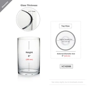 VCY0508 - แจกันแก้วทรงกระบอก - 5 x 8 - Product Image 2