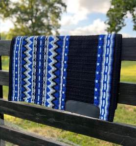 Manta de sillín occidental hecha a mano para caballos, lana diseñada para montar a diario, espectáculos de rodeo, Uso largo con forro de polialgodón - Product Image 4