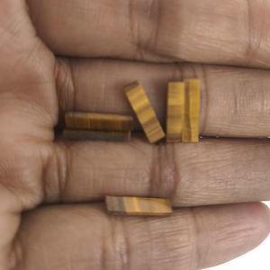 6 piezas de ojo de tigre amarillo Natural 12x3mm (1,5mm de profundidad) losa de baguette 3,9 Cts lote Iroc ventas alta calidad piedras preciosas cabina US $4,5 - Product Image 5