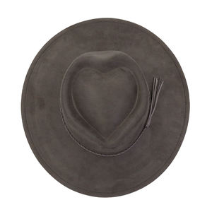 Nouveaux chapeaux Fedora en daim en forme de cœur à la mode, à large bord, chapeaux de soleil pour femmes, casquettes basiques à visière plate pour filles - Product Image 1