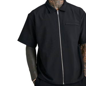 T-shirt zippé respirant à manches courtes pour hommes, vêtements de sport pour l'été, vêtements d'entraînement décontractés et sportifs - Product Image 3