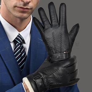 Por encargo Buen Material Temporada de invierno Guantes de cuero Color sólido Hombres Guantes de cuero de moda - Product Image 3
