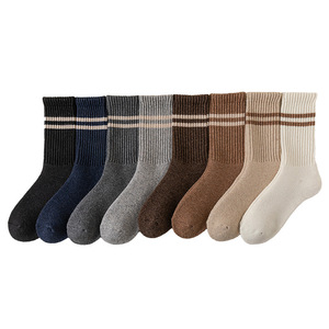 <b>Men's</b> High Quality Fleece-Lined Cotton Towel <b>Socks</b> Winter <b>Thick</b> <b>Wool</b> Casual Pattern Cuff Logo athletic <b>socks</b> - Product Image 3