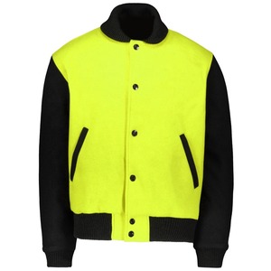 Chaqueta universitaria de manga larga de tela de lana personalizable OEM para hombre, ropa de invierno de chenilla con capucha y cuello levantado de Letterman de calle alta - Product Image 5