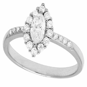 Elegante estilo de boda S925 diseño de forma de marquesina de plata con anillo de compromiso de diamante de moissanita joyería helada para mujer - Product Image 3