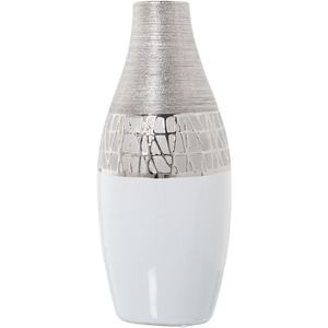 Lujoso florero de aluminio con acabado mate y esmalte blanco, maceta de diseño único para impresionantes arreglos florales, decoración del jardín del hogar - Product Image 1