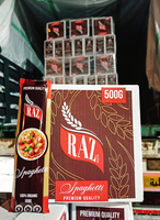 Pâtes Spaghetti RAZ Premium 500g de blé dur 1.2-1.6mm, délicieuses et dorées, en vente flash |   Emballage en boîte |   Meilleur prix B2B |   Exportateur égyptien