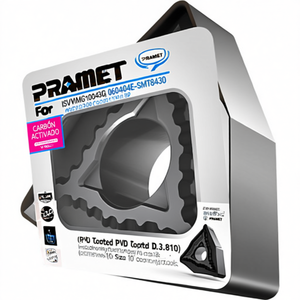 Inserto de Torneado Indexable PRAMET ISO WNMG 060404E-SMT8430 con Recubrimiento PVD D.3.81mm, Paquete de 10 para Herramientas de Torneado - Product Image 2