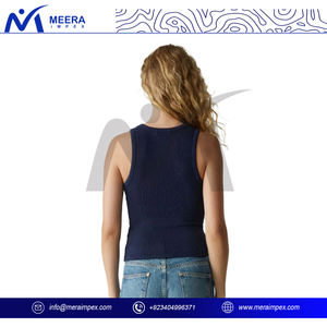 Camiseta sin mangas informal de verano para mujer, transpirable, ajustada, tejida, suave, elástica, cuello redondo para entrenamiento - Product Image 5