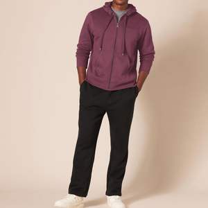 Custom Logo <b>Purple</b> Cotton <b>Hoodie</b> for <b>Men</b> & Women Casual Loose Fit Zipper & Pullover Sweatshirt for Autumn - Product Image 4