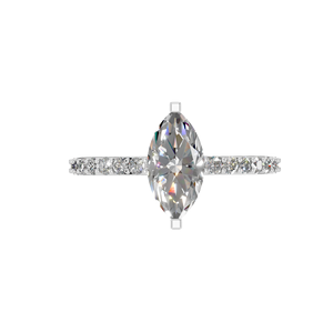 แหวนหมั้นทองคำขาวสุดหรูพร้อมหินมอยส์ซอไนต์แท้สำหรับผู้หญิงของขวัญเครื่องประดับสุดหรู - Product Image 4