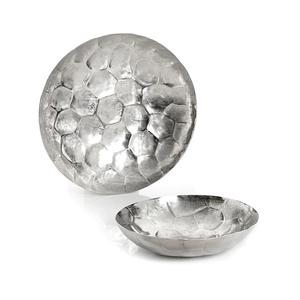 Bol à servir en métal personnalisé, design luxueux, écologique, plaqué argent, aluminium, design martelé, fruits secs, noix de cajou - Product Image 4