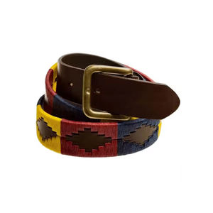 Cinturón deportivo con bordado de cuero de grano superior personalizable, hebilla de alfiler para hombre para ecuestre y Polo, suministros para montar a caballo - Product Image 3