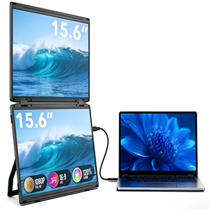 Moniteur portable double/triple pliable 15,6 pouces 60Hz 1080P avec écran LCD, support USB Type-C et VESA pour ordinateur portable et gaming – Fabrication OEM/ODM - Product Image 1