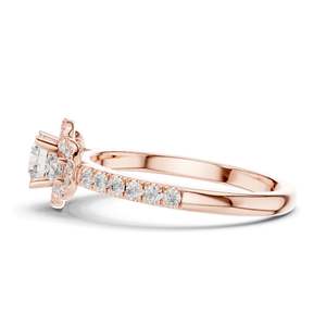 Bague halo en diamant de laboratoire rond brillant de 0,95 carat pour femme, clarté VVS-VS EF, or 18 carats, 14 carats, 10 carats et argent 925, rose - Product Image 6