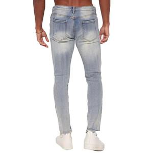 Jeans en denim pour hommes modernes, coupe slim, extensible, lavage classique, design tendance, style confortable pour tous les jours, fabricant - Product Image 4