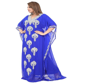 Caftan marocain de Dubaï Abaya arabe modeste robe de mariée Maxi perlée à la main brodée élégante Jellabiya longueur de plancher ODM approvisionnement - Product Image 4