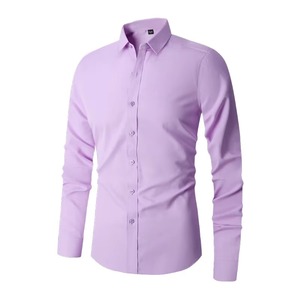 Camisa de satén para hombre de alta calidad elástica delgada de manga larga transpirable de un solo pecho de lujo banquete social vestido formal estampado - Product Image 6