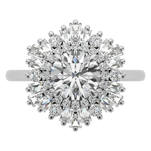 Bague en diamant en forme de fleur look royal fabriquée en argent massif 925 avec des diamants de forme fantaisie VVS moissanite de qualité supérieure - Product Image 4