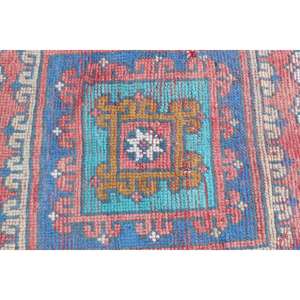 Alfombra Turca Vintage, Alfombra de Lana Roja y Azul de 3.6x5.8 pies, Estilo Suroeste - Product Image 5