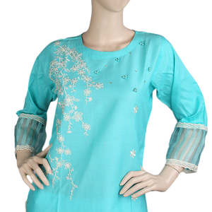 Kurti Bordado para Mujer - Color Cian - Product Image 2