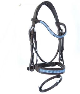 Caballo ANATOMICA CRISTAL Brida BEBÉ AZUL LUZ ZAFIRO BLING GLISTEN Forma Curva - Product Image 1