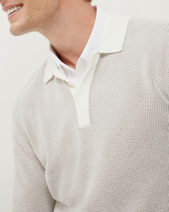 เสื้อโปโลแขนยาวผู้ชาย ดีไซน์หรูหราทันสมัย ขอบแขนยืดหยุ่น คุณภาพดีเยี่ยม ระบายอากาศได้ดี ทรงหลวมสบาย ติดกระดุมหนึ่งในสี่ - Product Image 3