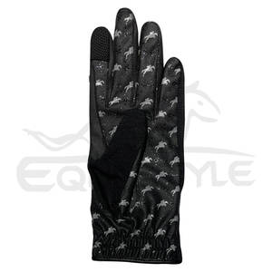 Guantes de Equitación con Pantalla Táctil, Negros, con Estampado de Silicona, Proveedor de Guantes de Montar a Caballo, Personalizados OEM, de Alta Calidad, Nuevo Estilo - Product Image 2
