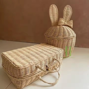 Super Cute <b>Gift</b> Hamper <b>Baskets</b> Water Hyacinth <b>Basket</b> Single Non-Folding Multifunction for Picnic Decoration <b>Easter</b> OEM Vietnam - Product Image 6