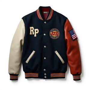 Chaqueta Bomber de Cuero y Lana de Fábrica OEM, Unisex, Alta Calidad, Personalizable con Bordado, Camuflaje, Resistente al Viento e Impermeable, Estilo Universitario - Product Image 6