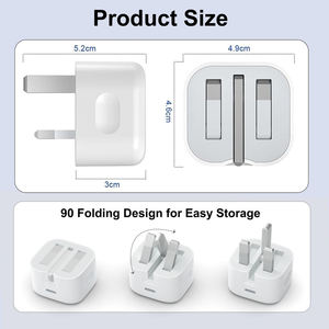 Chargeur rapide 20W PD 3.0 QC 3.0, sortie 90W, charge super rapide pour téléphones mobiles, écouteurs, compatible US/EU/UK, protection contre les courts-circuits - Product Image 4