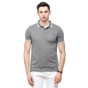 Suministro al por mayor de algodón genuino 100% de estilo informal para hombre para camiseta de polo BD, prenda de punto hecha con patrón sólido teñido - Product Image 4