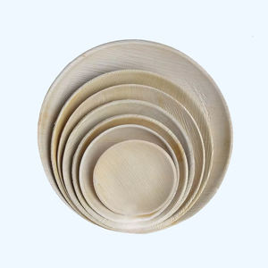 Assiette jetable en feuille de palmier biodégradable naturelle 100% pour mariages et événements But de service alimentaire - Product Image 1