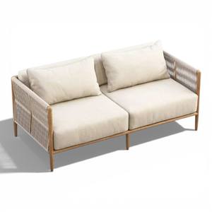 OEM Modern Living Room Sofa Set Japanese Style Teak Wood Sofa 2 Seater Fabric Sofa Bed Lounge Chair Couch for Apartment Villa - Product Image 2